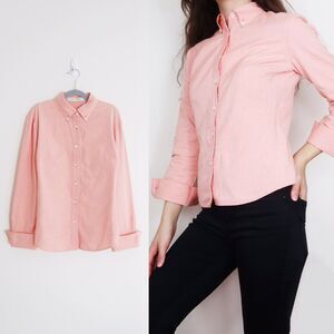 Miu Miu Sherbet Orange Pink Quarter Sleeve Button Down Shirt Collared